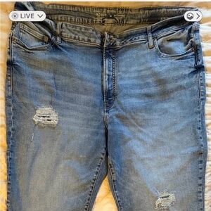Old Navy, OG Straight, Light Blue Boyfriend Jeans with Distressed Details